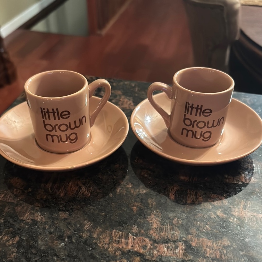 Tan Espresso Cup and Saucer Set